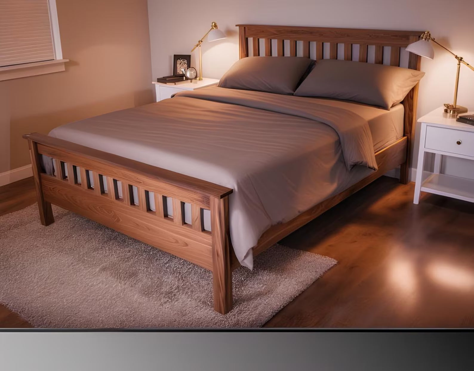 Modern Solid Wood Bed Frame